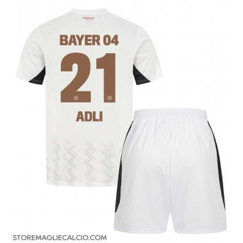 Bayer Leverkusen Amine Adli #21 Maglia Gara Trasferta Repliche 2024-25 Bambino Maniche Corte